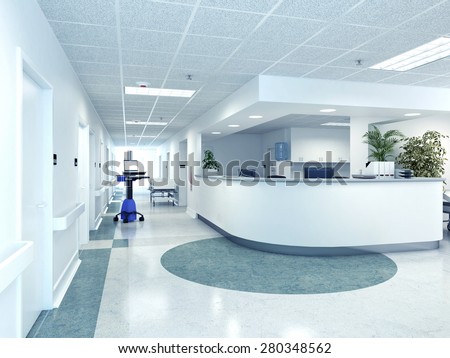 a very clean hospital interior. 3d rendering