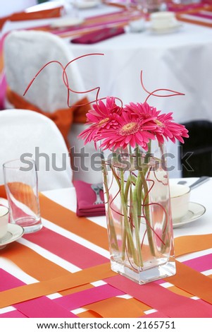 stock photo very cool and hip wedding table settings for a funky fresh 