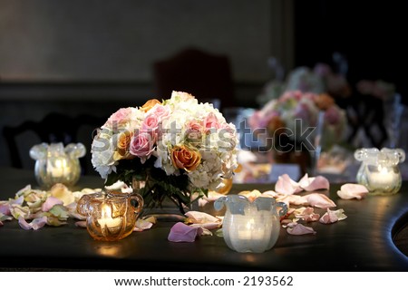 Flowers and candle wedding programs
