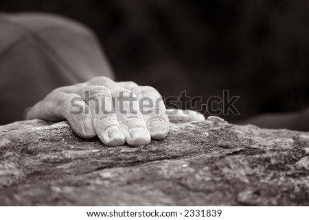 hand holding rock