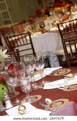 fancy table set during a wedding event