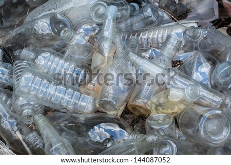 recycle plastic water bottles, landfill pile