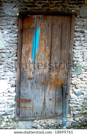 aged wood door