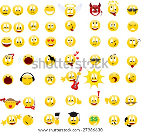 Free Vector Image on Collection Of Smiles  Vector Illustration    Stock Vector