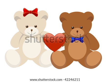 Teddy Bear Valentines Day. hair 6.5cm plush teddy bears with teddy bear valentines day. stock vector