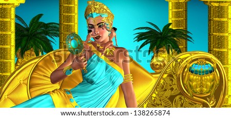 Making Up Egypt. They said she often made decisions that changed the very axis of the world while enjoying the gentle caressing of cosmetic brushes that applied beauty upon her face. Egyptian fantasy.