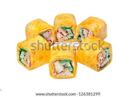 Sushi. convenience foods. Japanese cuisine.  Roll.