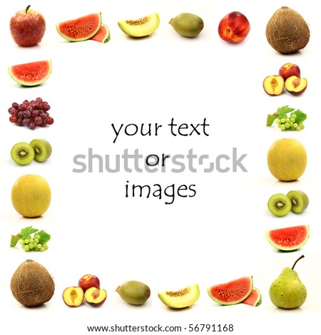 fruits and vegetables border. stock photo : Fruit border