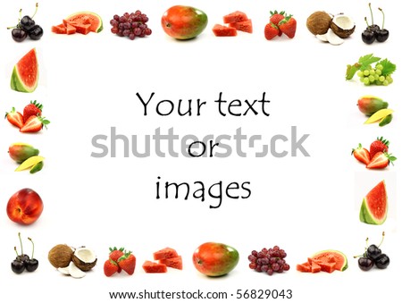 fruits and vegetables border. stock photo : fruit border