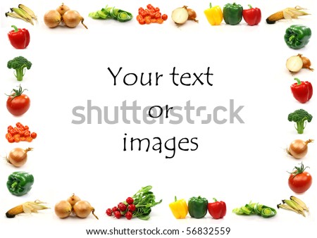 fruits and vegetables border. stock photo : vegetable border