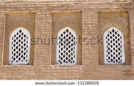 Close-up to a ancient building of Khiva, silk road, Uzbekistan