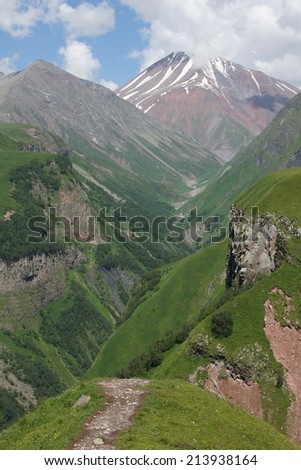 Landscape around the Cross pass, Caucasus Mountains, Georgia