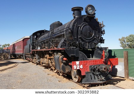 ALICE SPRINGS, AUSTRALIA - MAY 3, 2015: Old Ghan train on the Heritage Railway Museum on May 3, 2015 in Alice Springs, Australia