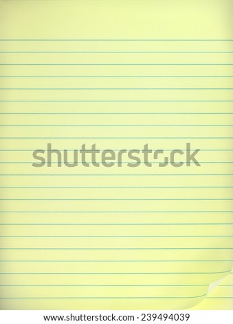 Yellow lined note paper