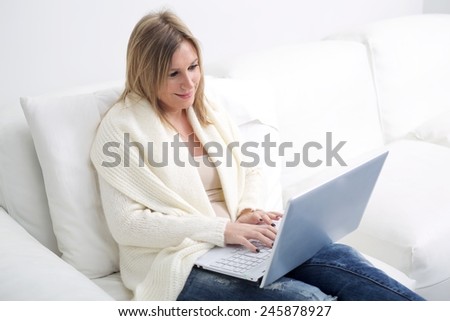 woman relax on sofa