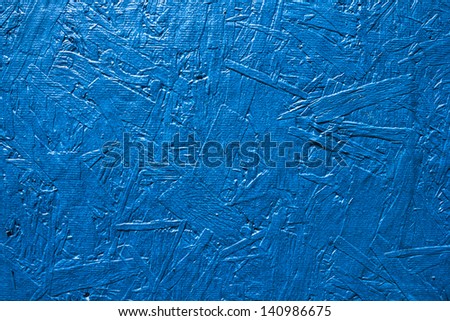 Plywood board painted blue background