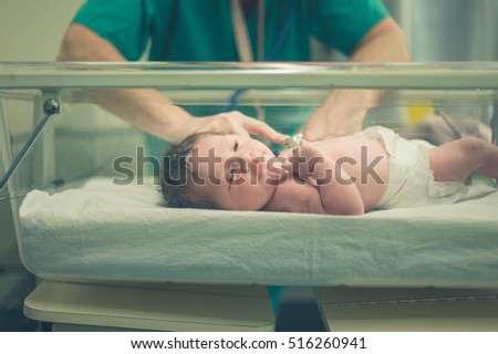 A newborn child in the hospital