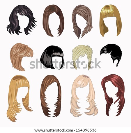 full Set of woman hair styling full Set of woman hair styling