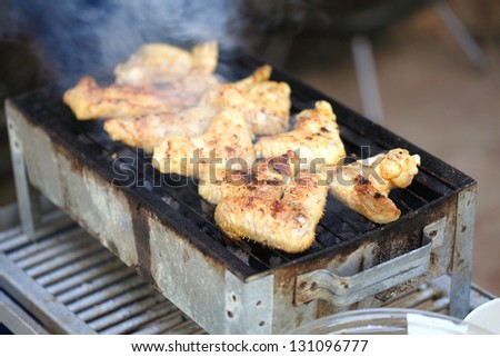 Chicken wings on fire