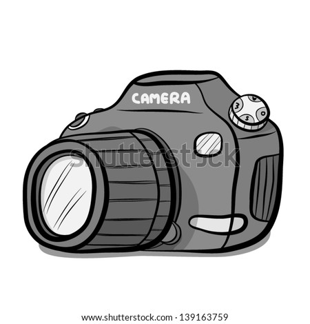 Digital Camera / Cartoon Vector And Illustration, Isolated On White