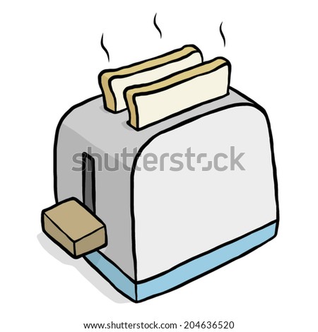 Toaster / Cartoon Vector And Illustration, Hand Drawn Style, Isolated
