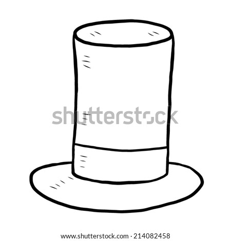 Hat   Cartoon Vector And Illustration, Black And White, Hand Drawn 