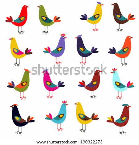 Birds - colorful
