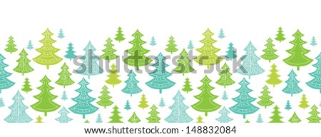 Holiday Christmas trees horizontal seamless pattern background