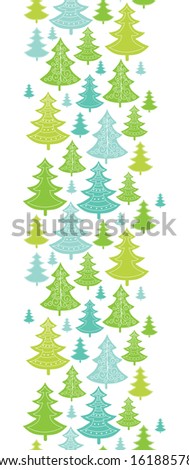 Holiday Christmas trees vertical seamless pattern background