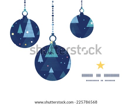 Vector abstract holiday christmas trees Christmas ornaments silhouettes pattern frame card template