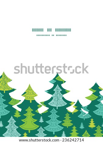 Vector holiday christmas trees Christmas tree silhouette pattern frame card template