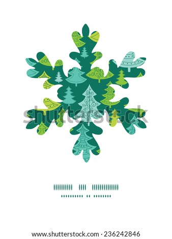 Vector holiday christmas trees Christmas snowflake silhouette pattern frame card template