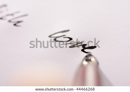 Writing the letter with the quill