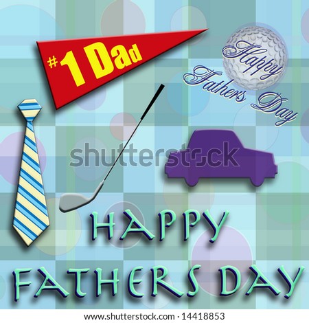 Father's day greeting with golf theme