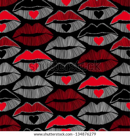 lips seamless pattern