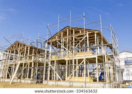 Building site image Wooden construction method of condominiums wooden two-story house