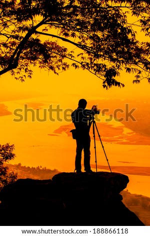 Silhouettes of photography. With evening light
