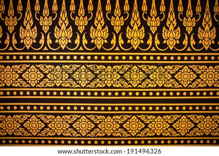 pattern on the wall in thai temple