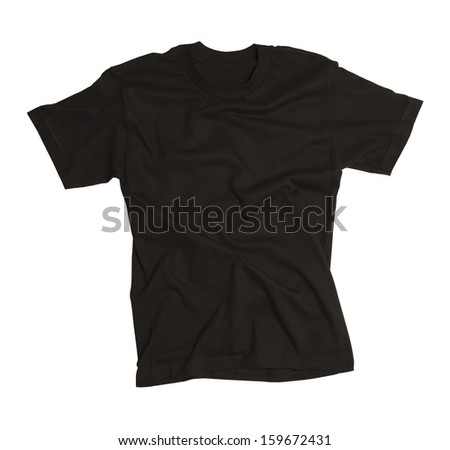 T-shirt with Wrinkles Isolated on White Background.