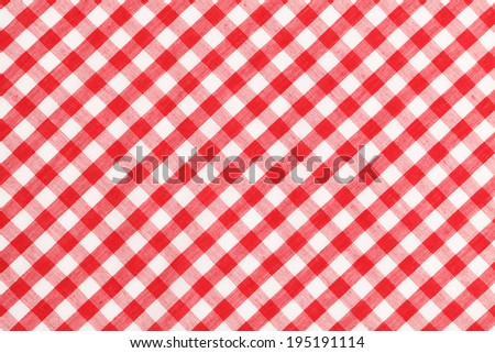 Red and White Checkered Table Cloth Background.