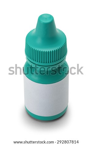 Small Eye Drops Container with Copy Space Isolated on White Background.