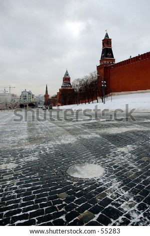 Winter snapshot of Moscow Kremlin and Mausoleum at Red Square - Moscow, Russia