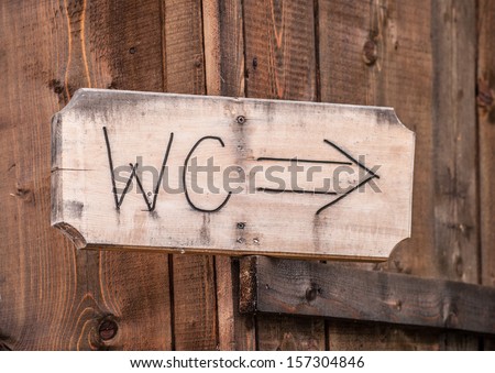 WC wood sign