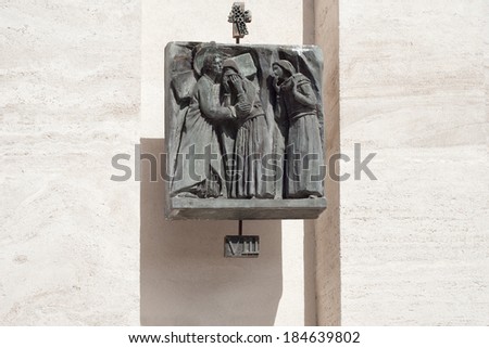 Sculpture of Station Eight, Vatican: Jesus meets the women of Jerusalem