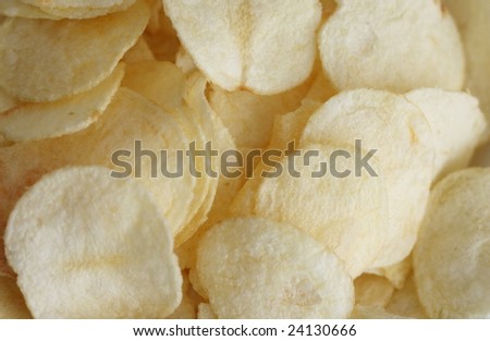 close up slices fried chips
