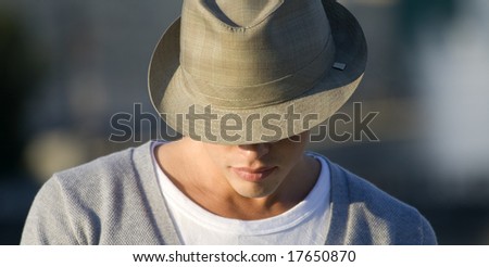 Close up portrait of relaxing man