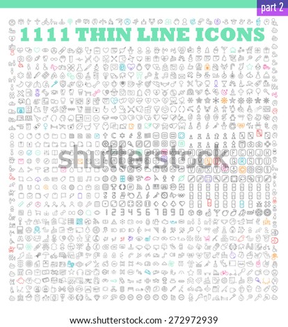1111 thin line icons exclusive XXL icons set. Universal interface, navigation, people, family, baby, medicine and healthcare, holidays, Christmas, Valentines Day and many other miscellaneous icons