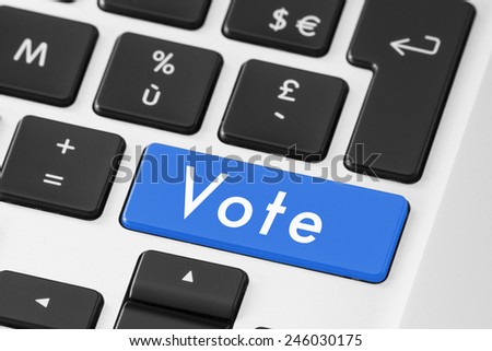 Vote button on keyboard for online electronic election