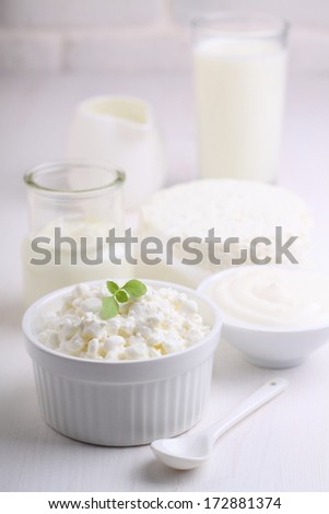 milk products: cottage cheese, sour cream, cream, milk