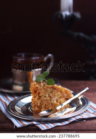 Cake Anthill, with condensed milk and nuts